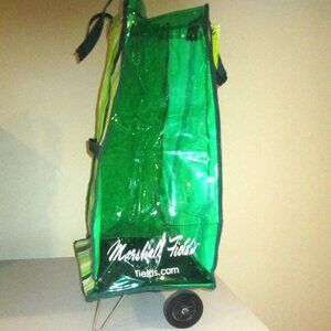 Vintage Marshall Fields Rolling Tote Folding Shopping Bag 11" x 11" & 24" tall